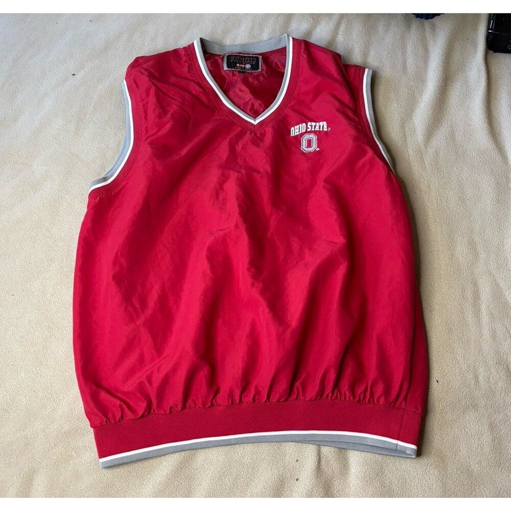 Ohio State Buckeyes Colosseum Athletics Red V-Neck Vest Men's Size L